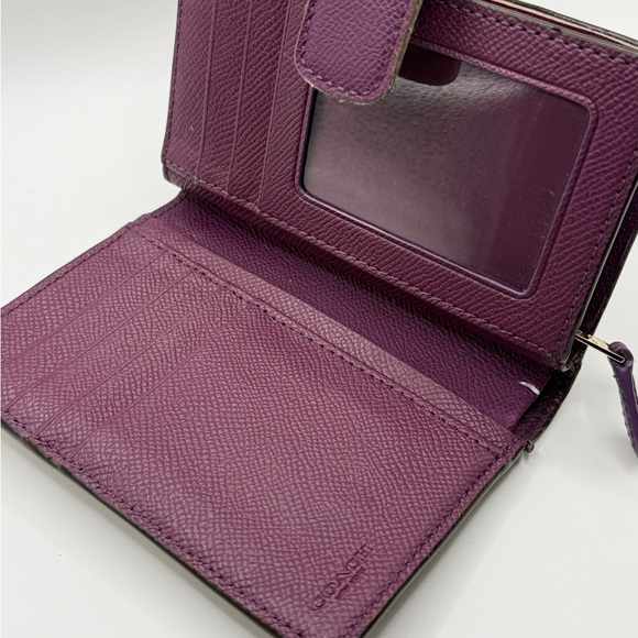 Coach Signature Medium Corner Zip Wallet - Brown/Plum - Picture 9 of 12